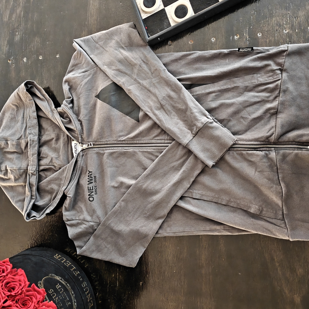 nununu Gray Kids Hoodie Jacket